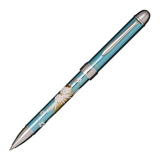 Sailor Multi-Function Pen 2-Color + Mechanical Pencil, Elegant Maki-e 3, Hello Kitty Mt. Fuji, 16-0343-244, 2-Color Ballpoint Pen + Mechanical