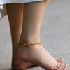 K Gold Plated Copper Simple Abs Pearl Womens Fashion Anklet
