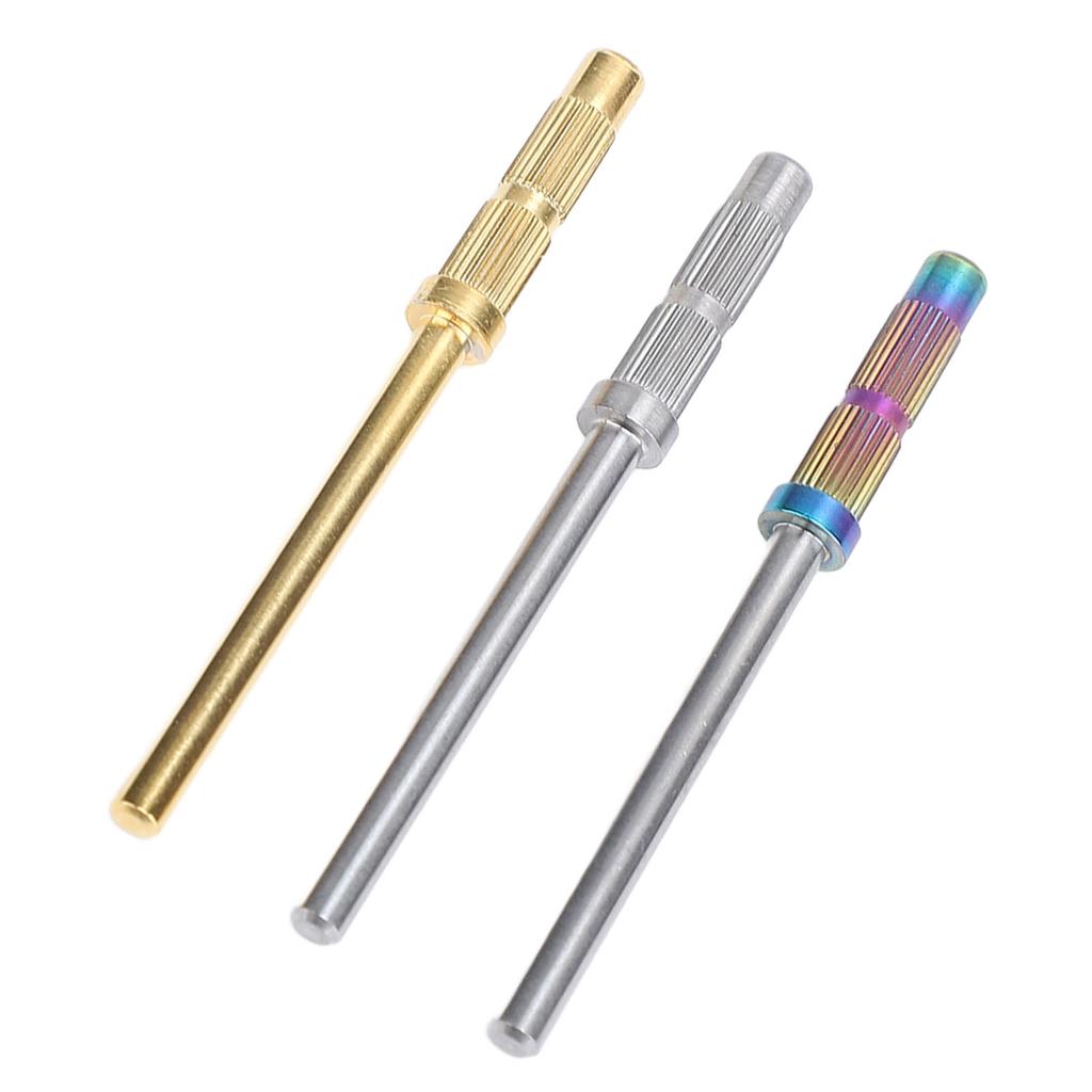 3pcs 3mm Nail Mandrel Stainless Steel Manicure Pedicure Mandrel Rods Sanding Bands Shaft