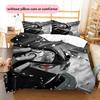 Anime Hatake Kakashi Pattern Bedding Home Decoration Birthday Gift (1 * Duvet Cover + 2 * Pillowcase, Without Core)