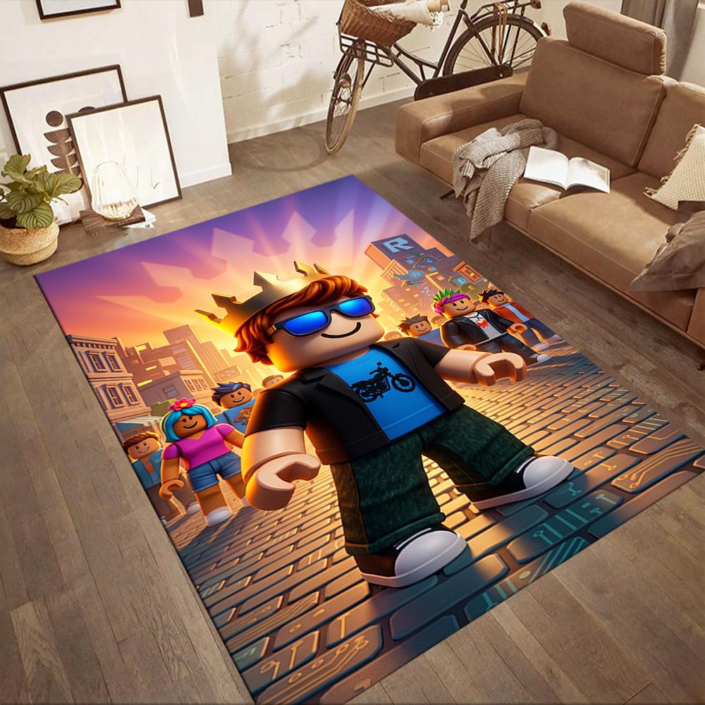 Roblox 81 Floor Rug Office Rug Suitable for Foyer Playrooms Balcony Living Rooms Anti-slip Rug Office Home Decor Perfect Gift for Women/Men