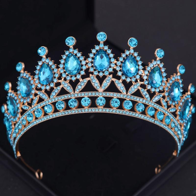 Baroque Crystal Crown Tiara Headband For Women Rhinestone Prom Diadem Crown Bridal Wedding Hair Accessories Jewelry Crown Tiara