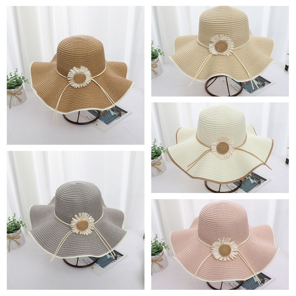 Wide Brim Bohemian Straw Hat Spring Summer Women's Sun Hat Trendy Folding Straw Hats  Vacation