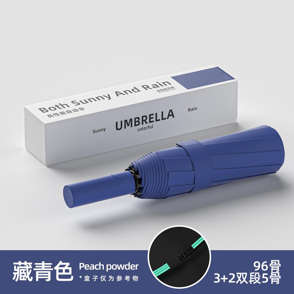 Automatiskt paraply Stort väder- och regnparaply Damers förtjockade och förstorade fällbara paraply Solskydd UV-skydd Solparaply