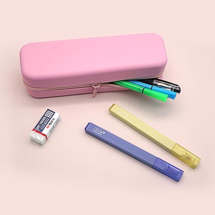 Large Capacity Silicone Pencil Case - Gradient Color, Dirt-Resistant, Creative & Simple Design with Zipper for Students