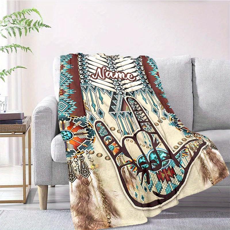Ethnic Patterns Customize Your Name Blanket Warm Comfortable And Soft Blankets Are Suitable For Home Lunch Break Blanket Office Sofa Sofa Gift To
