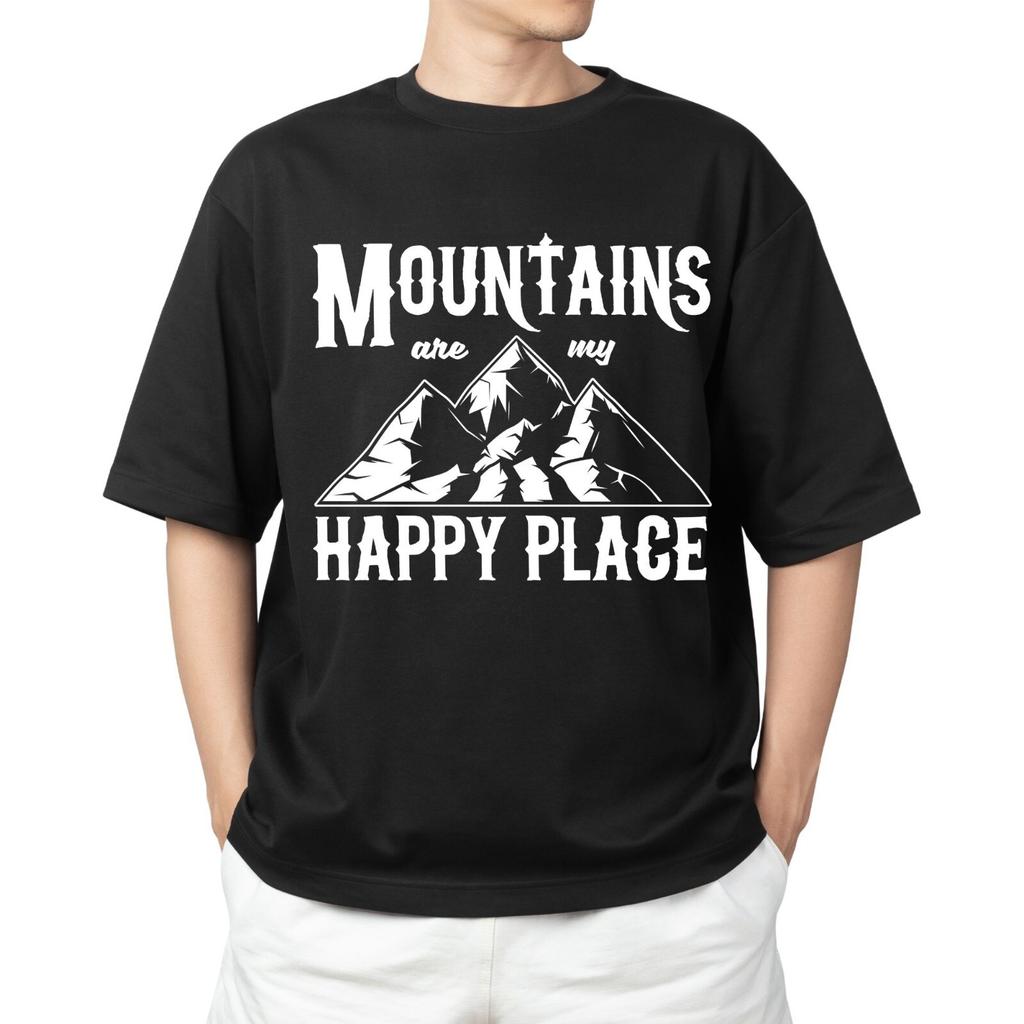 Mountains Are My Happy Place T-shirt Men's Women's Tops Tees