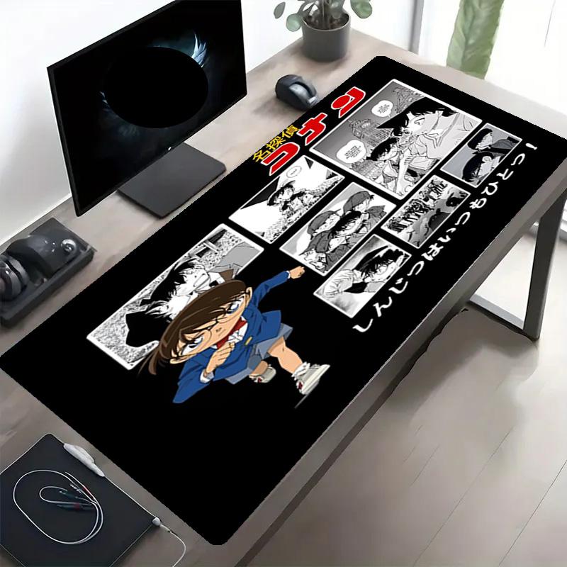 Detective Conan Print Mouse Pad, Anti‑Slip Desktop keyboard Mat, for PC Laptop Gaming Working Daily Use, Cool Festival Surprise Gift