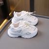Kids Sneakers Pull Rope Mesh Breathable Children Sports Shoes Thick Soft Sole 2025 New Fashion Students Running Shoes Non-slip