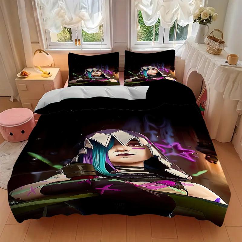 3pcs Jinx Home Decor Bedding Set-Universal Three-Piece Suit for Bedroom, Guest Room, Living Room, Hotel-Festive Gift for Fans, Travelers, Da