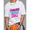 Fearless Dream Big Graphic T-Shirt White Pink and Blue Text Print Streetwear Casual Wear