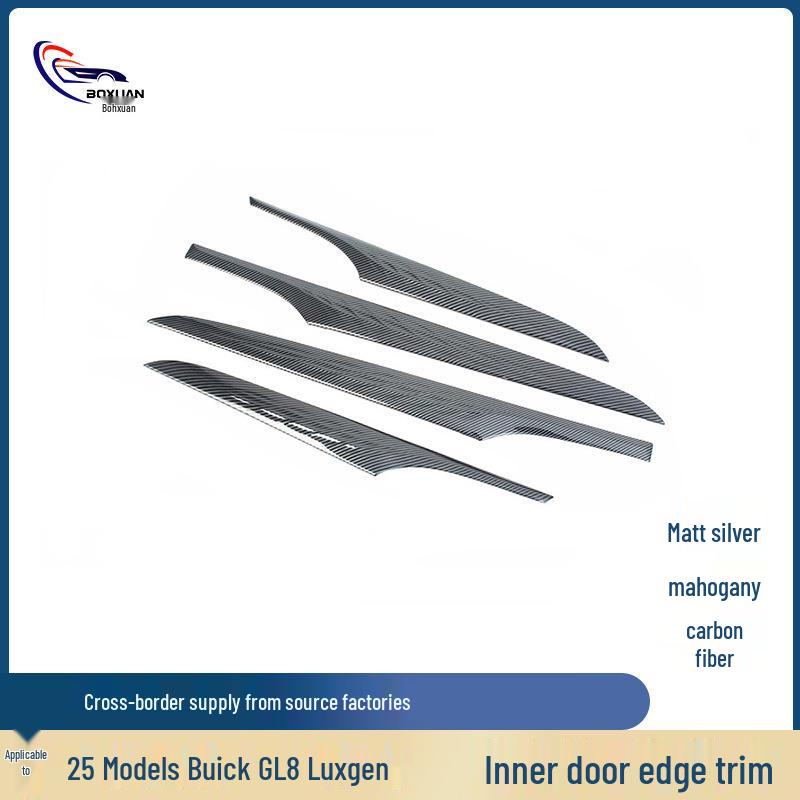 Buick GL8 Luxing Inner Door Sill Trim for 25 Models - Car Interior Decorative Frame Carbon Fiber Inner Door Sill Trim