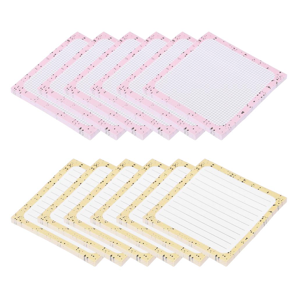 6/12Packs Cute Sticky Notes 75x75mm 50Sheets/Pack Sticky Notes Self-Stick Notes Pads with Lines Office Message Stickers 4Colors