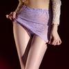 New One Piece Oil Shiny Silky Transparent Leg Slim Pantyhose With Lace Hip Wrap Mini Skirt Women Sexy Fragrance Medias