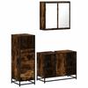 3 Piece Bathroom Furniture Set Smoked Oak Wood Based Material