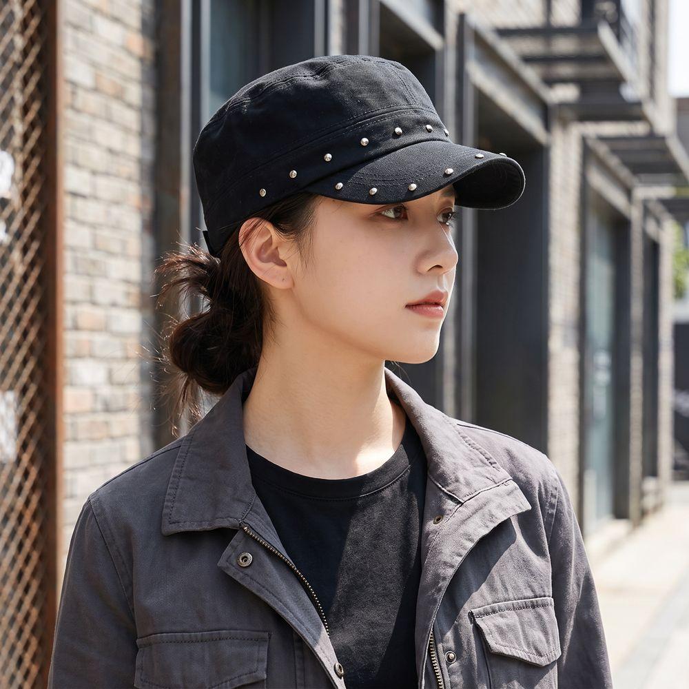 Cotton Rivet Peaked Cap Spice Girls Equestrian Hat Personality Retro Baseball Cap Autumn