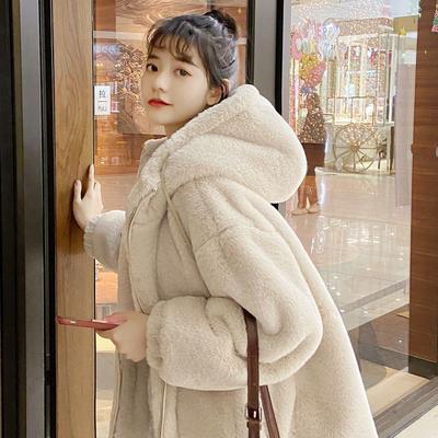Imitation Rabbit Plush Imitation Fur Fashion Thickened Lamb Wool Coat Women's Winter New Wool Coat Cotton Coat