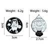 Creative Space Series: Astronaut Cat Brooch - Cute Black & White Cartoon Fashion Badge Accessory