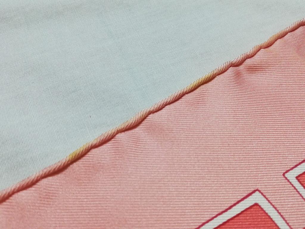 [USED]HERMES Carre 90 Hermes La Mecanique Des Idees Structure of Silk Pink (The Ideas) Scarf,