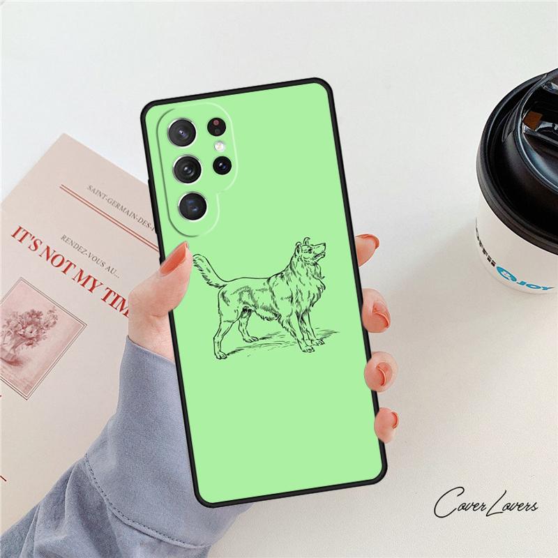 Border Collie Dog phone case For Samsung Galaxy S24 S25 S23 S22 Ultra Note 10 20 Plus S20 S21 FE Cover