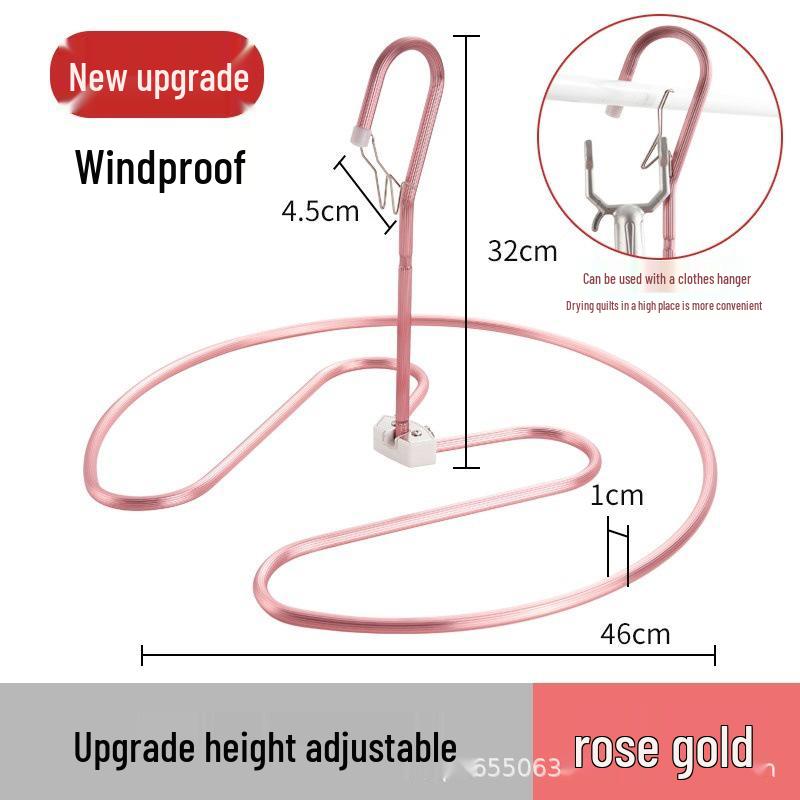 

Windproof High-Rise Automatic Buckle Clothes Hanger - Anti-Drop, Blow-Away Resistant, Outdoor Space-Saving Aluminum Hanger