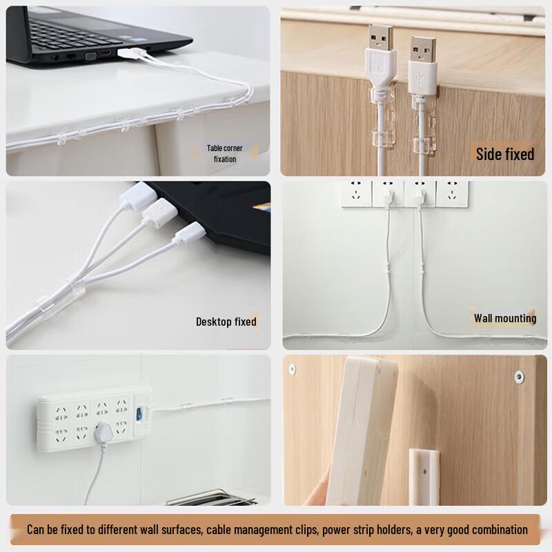 Selbstklebender Kabelorganisator & Befestiger für Steckdosenleisten