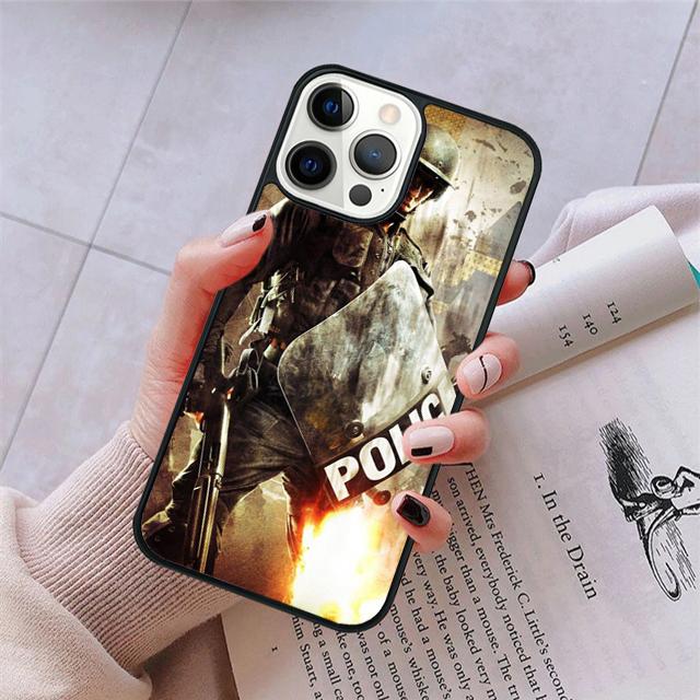 Police Phone Case For iPhone 17 Air 15 16 11 12 13 14 Pro Max Cover For iPhone 17 Air Max Plus Coque Fundas Shell