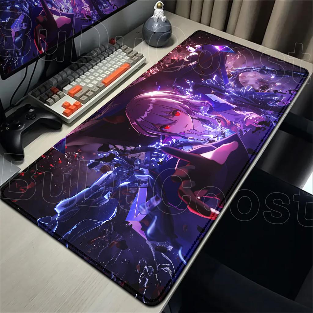Cute anime game mouse pad Honkai Star Rail March 7th Girl Pink mousepad Non-slip Desk Mat desk organizers and trays 900 x 400MM