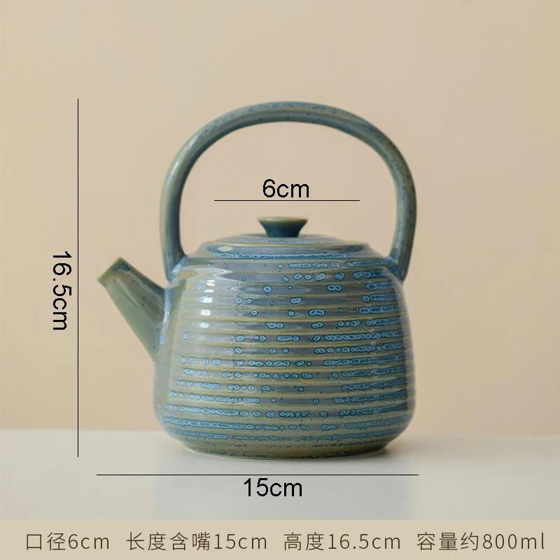 

Ретро керамический горизонтальный полосатый чайник журнальный столик ржавчина глазурь чайник бытовой креативный инструмент для приготовления чая чайный набор