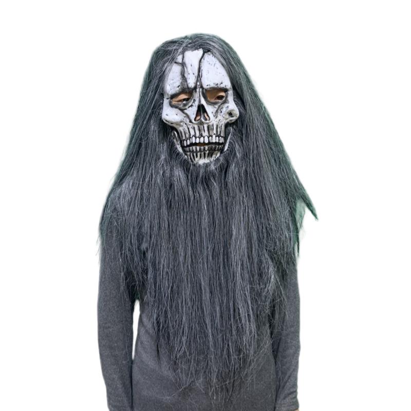 Halloween Horror Mask Grijsharig Monster Baardig Milieuvriendelijk Latex Feest Volledig Hoofd Masker