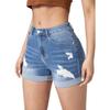Women Summer Denim Shorts High Waist Ripped Hole Stretch Jeans Short Pants Ladies Casual Shorts