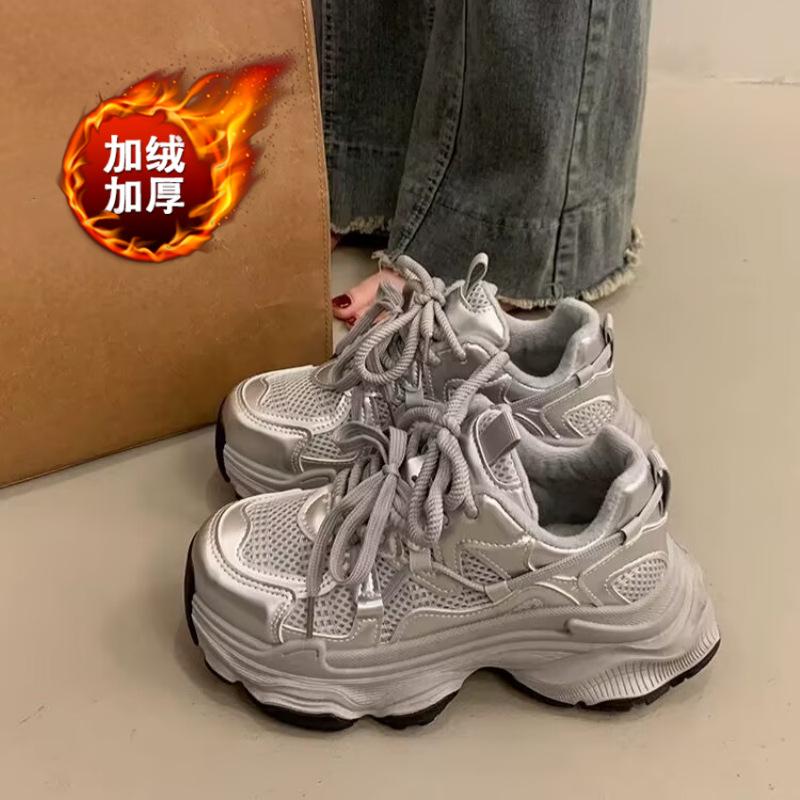 Women's shoes 2025 autumn and winter new style with plush and thickened women's shoes  sports and casual cotton shoes