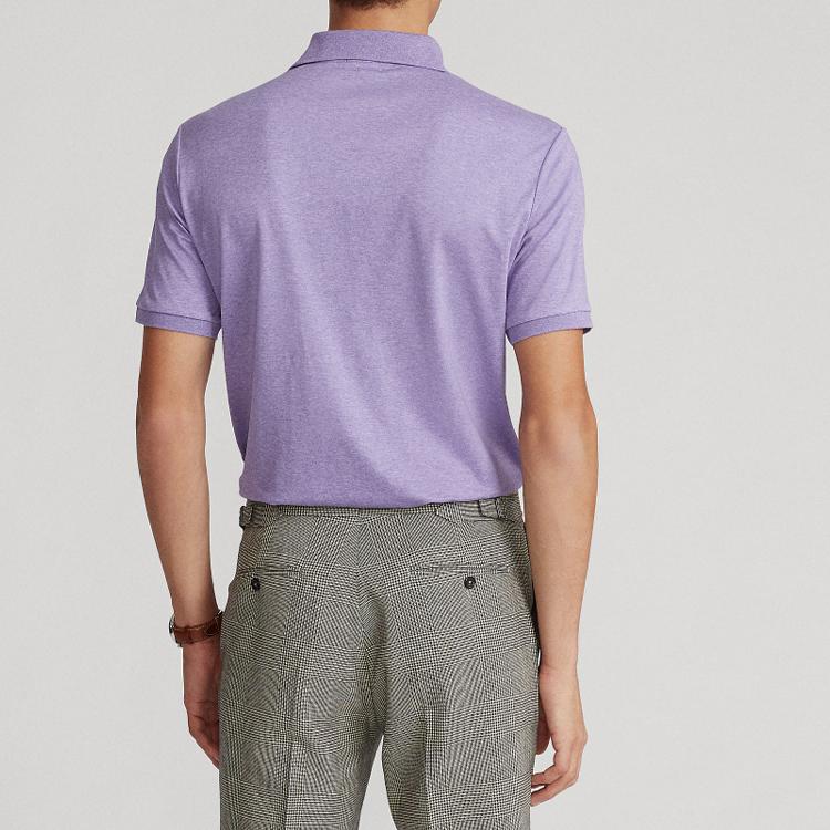 Polo Ralph Lauren Small Pony Embroidered Casual Slim Fit Short Sleeve Polo Shirt Men tops Lilac MNPOKNI1N821143-500