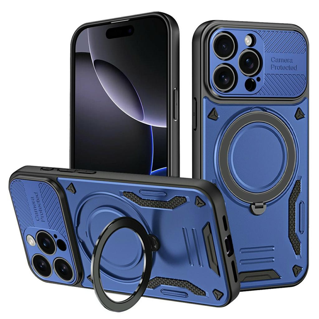 For iPhone 16 Pro Max Case Compatible with MagSafe Shockproof TPU + PC Phone Back Cover with Kickstand