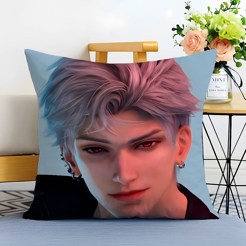 Gra Miłość D-Deepspace S-Sylus Poszewka na poduszkę Antyroztoczowa poszewka Niewidoczny zamek jedwabisty krótki plusz Pokrowiec na poduszkę sofy