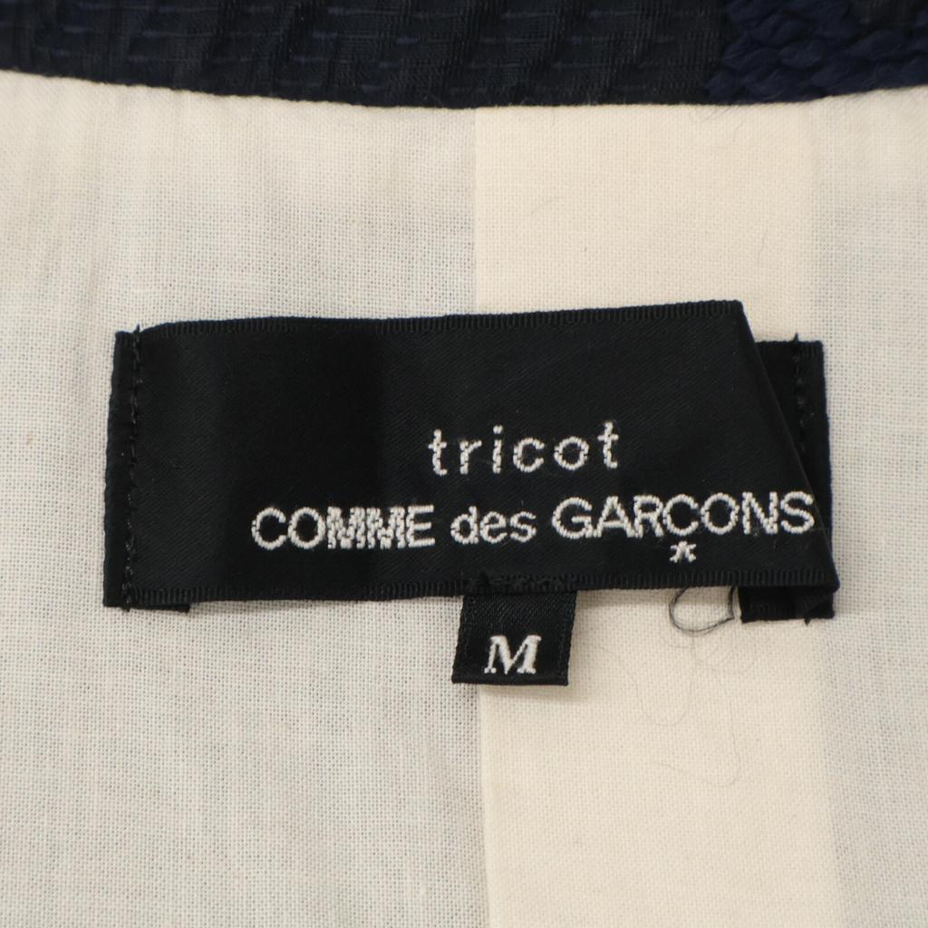 tricotCOMMEdesGARCONS TF-S014 2020 Navy Floral Embroidered Round Collar Jacket Jacket M NavyUsed