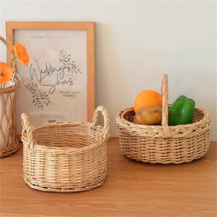 Fruit Bread Basket Breathable Rattan Basket Vegetable Storage Serving Basket for Wedding Home Party Photography