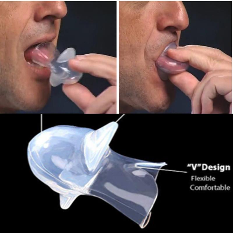 1PC Silicone Anti Snore Device Apnea Aid Snore Stop Tongue Retainer Anti Snoring Mouthpiece 3