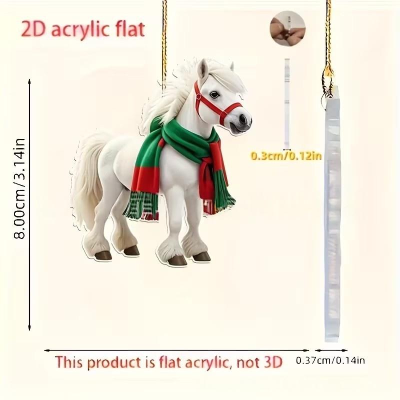 Ornament Pandantiv Acrilic 2D Cal de Crăciun Decor Festiv Pentru Interior Exterior Copaci Decorațiune Agățată Accesorii de Petrecere