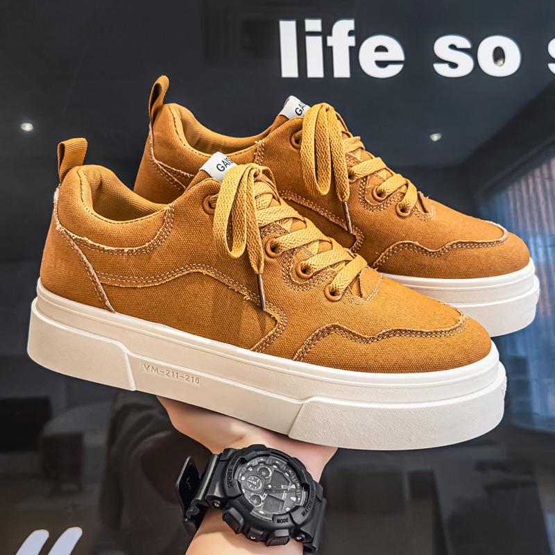 Men 's Casual Four Seasons Fashion Canvas Skateboarding Students Comfortable Sneakers Boys Trending Soft Sole Breathable Shoes