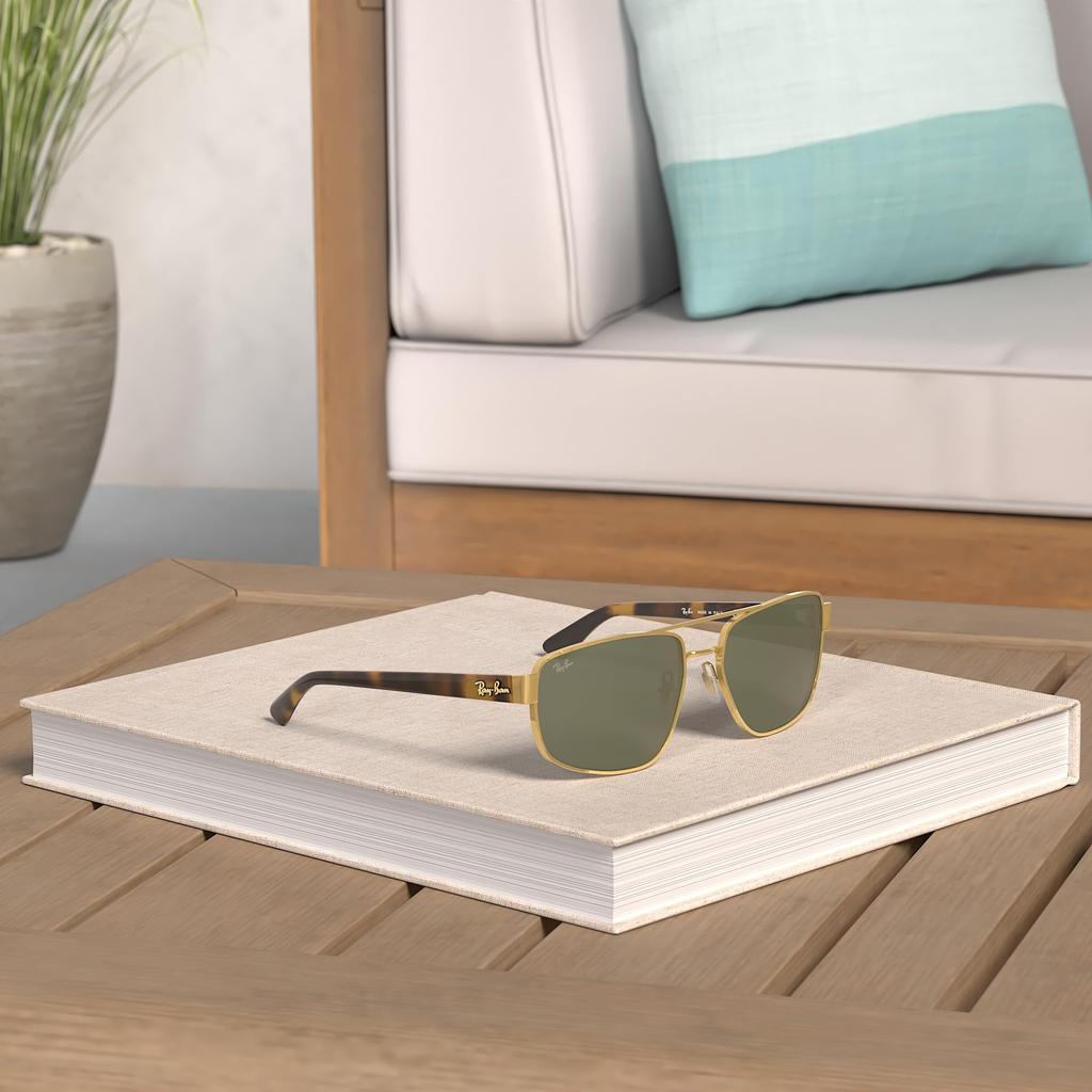 Sunglasses RB3663 SHINY GOLD WITH GREEN LENS Ray-Ban