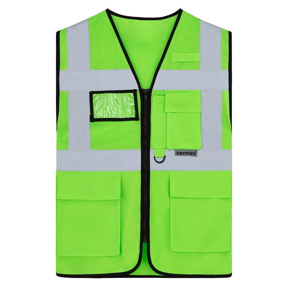 Korntex Unisex Adult Athens Mesh Multi-Functional Hi-Vis Vest