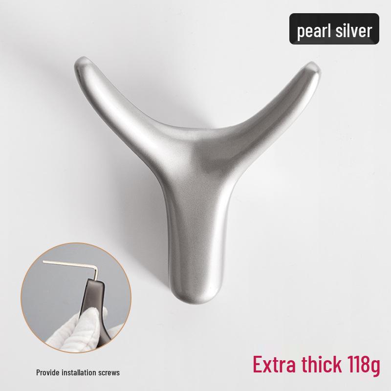 Nordic Creative Zinc Alloy Ox Horn Wall-Mounted Coat Hook for Bathroom, Kitchen, or Entryway.