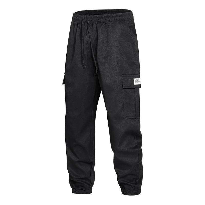 

Весенне-осенние мужские повседневные брюки корейской версии, брюки длиной девять точек, мужские брюки с зауженным низом, облегающие, комбинезон-тоут 7XL чёрный