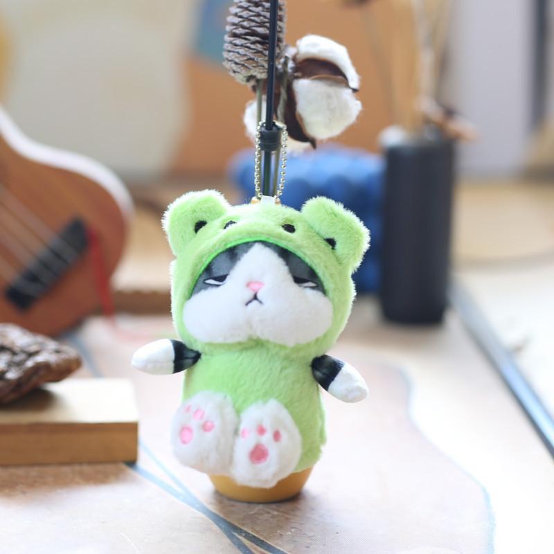 Cat Plush Keychain Cute And Fluffy Stuffed Kitty Bag Charm Soft Doll