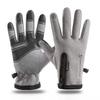Autumn and Winter Warm Gloves Men Plus Velvet Thickened Cold Proof Waterproof Zipper Cycling Gloves Anti Slip Touch Screen Outdoor Sports