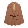 TAOP&ZA Women's Summer Commuting Suit: Belted Loose Jacket & Casual Pants 2010735