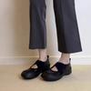 Retro with skirt, black small leather shoes, women's muffin, Mary Jane shoes, sports and leisure shoes, platform height-increasing ballet shoes