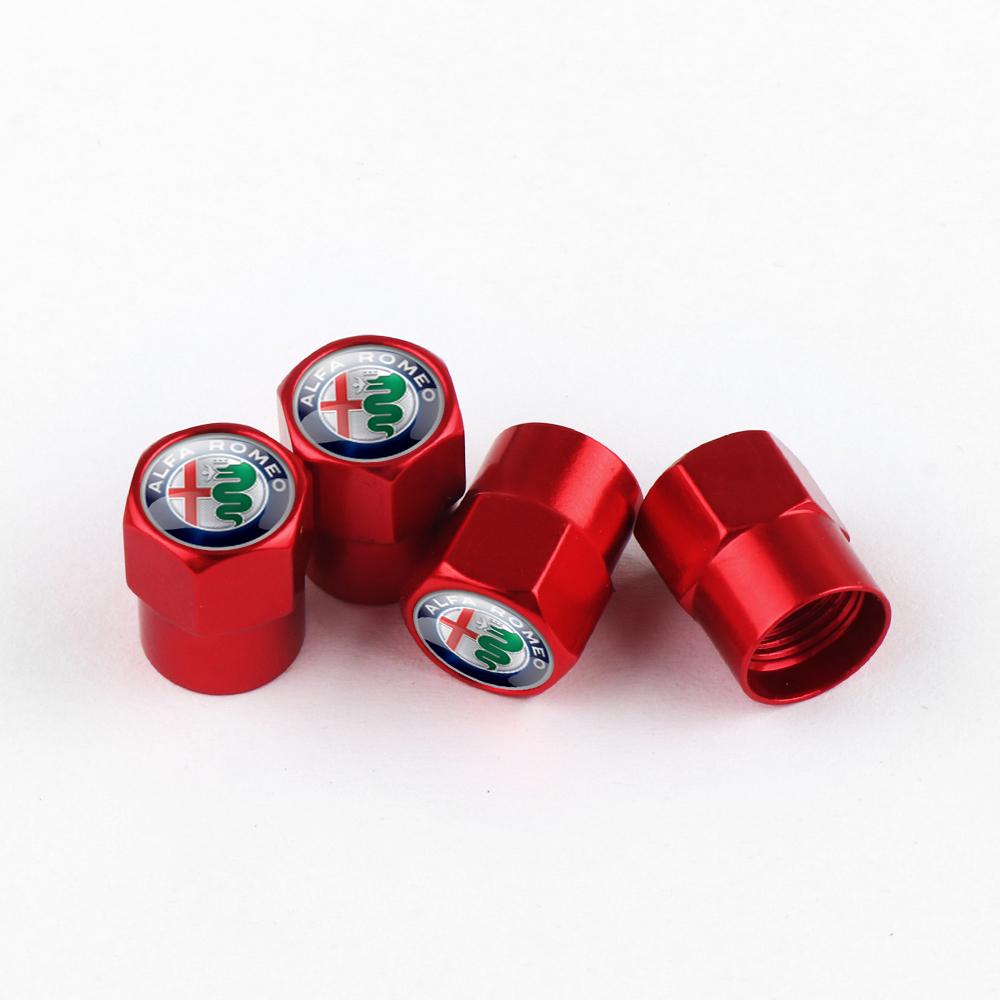 4Pcs Car Logo Emblem Wheel Valve Cap Auto Exterior Accessories For Alfa Romeo Giulia Stelvio Giulietta 19 147 Mito Tonale Brer ysdf45
