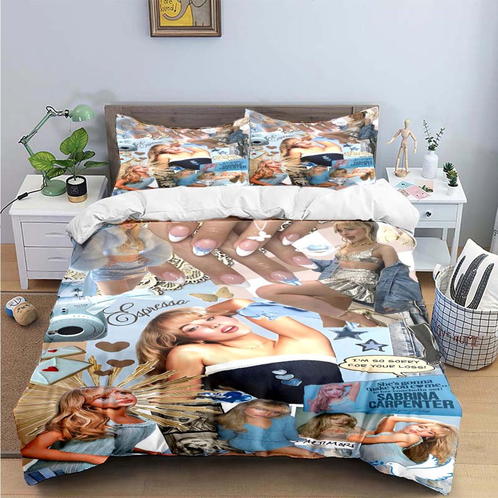 Singer Girls S-Sabrina Imprimé Carpe Ensembles de Literie Ensemble de Fournitures de Lit Exquis Housse de Couette Ensemble Couette de Lit Ensemble de Literie Cadeau de Luxe